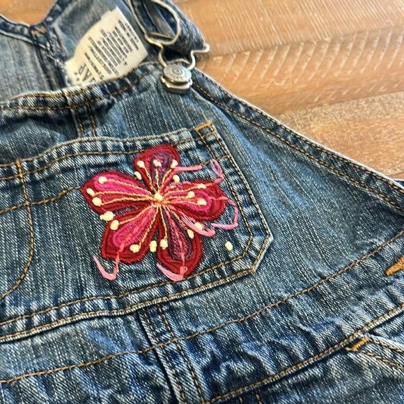 GAP Baby Vintage 100% Cotton Non-Stretch Denim Overalls with Embroidered Design - Picture 4 of 7